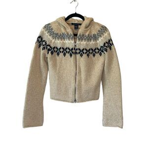 Abercrombie & Fitch Tan and Black Patterned Sweater